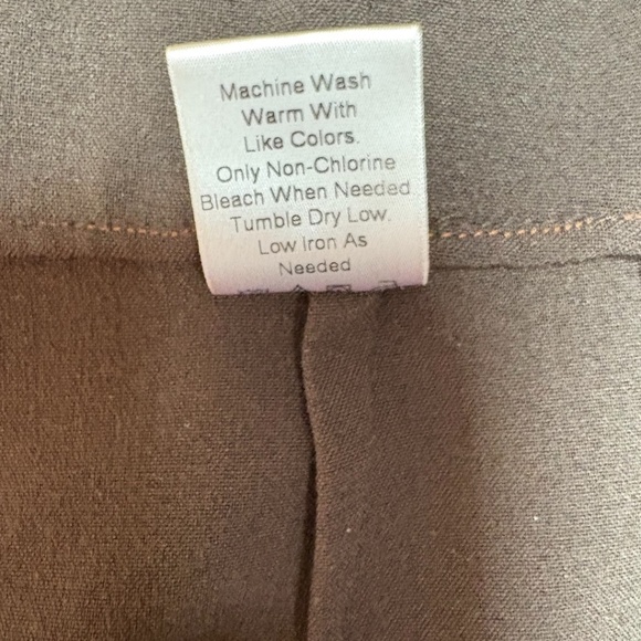 COLDWATER CREEK Stretch Poly Rayon Wide Leg Flat Front Trousers Dark Brown Sz 16 - Picture 9 of 10